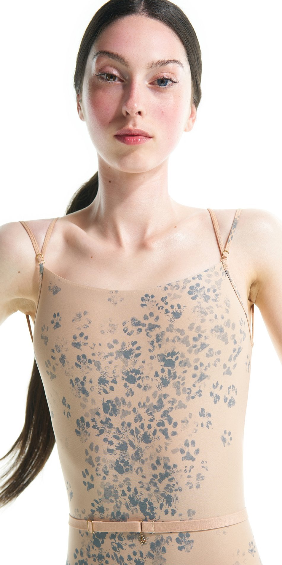 Just A Corpse CAT paw print – cross back leotard – indigo Just A Corpse CAT paw print – cross back leotard – indigo