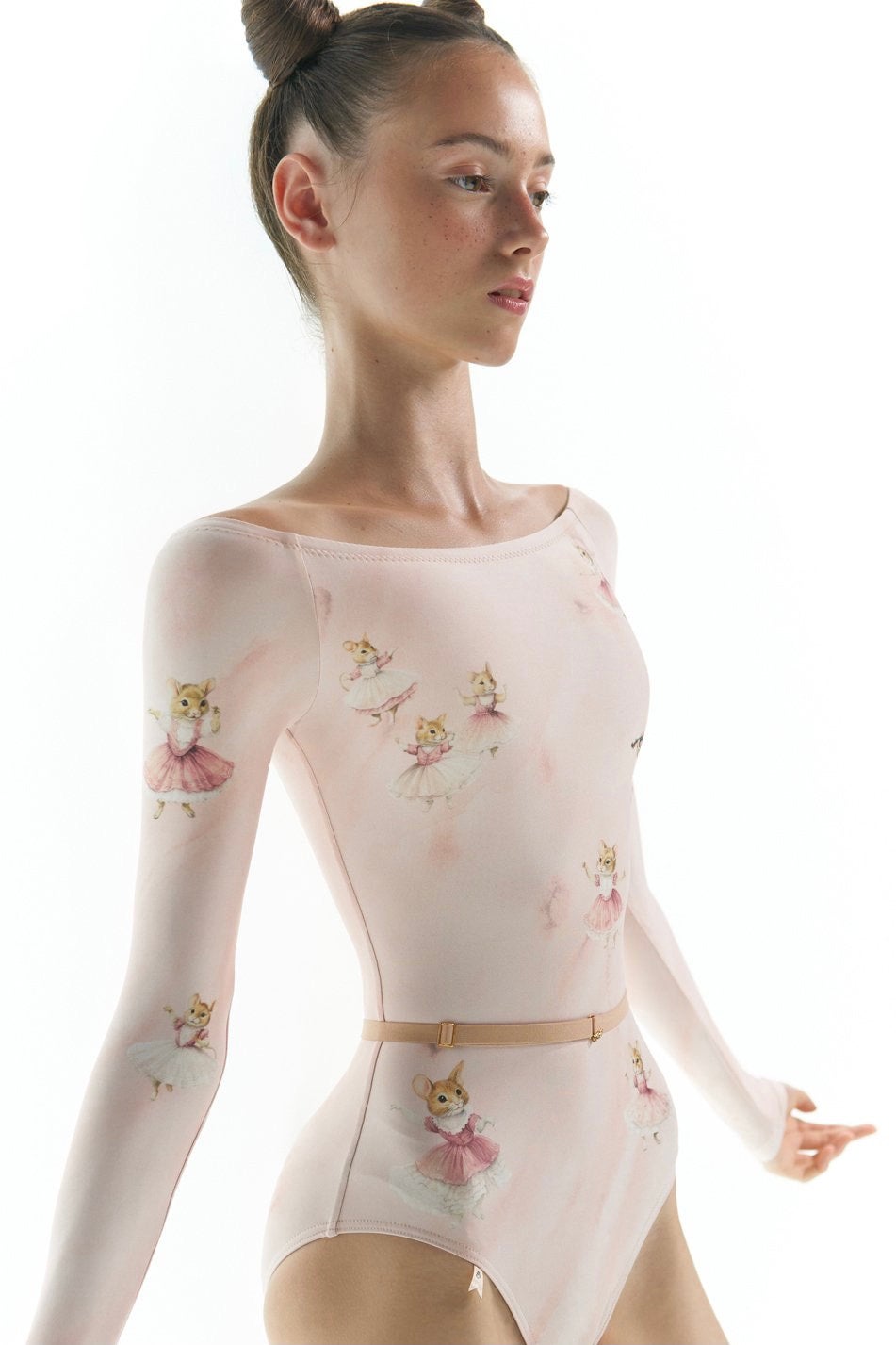 Just A Corpse MOUSY – boatneck leotard with long sleeves – baby blush |  Maison de 9uatre