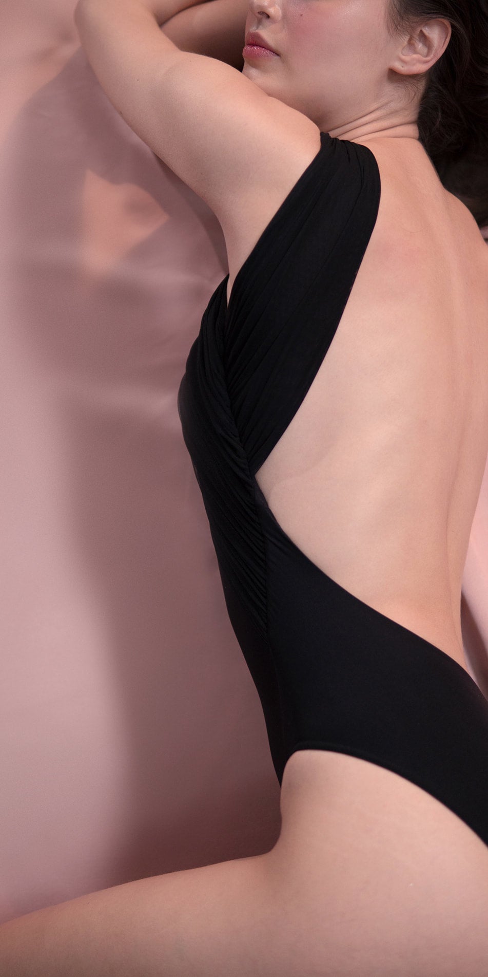 Just A Corpse GRÈS – black knotted neckline leotard | Maison